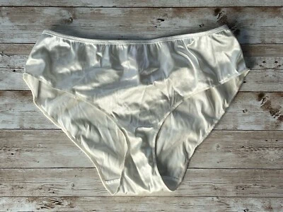 Vintage Victoria’s Secret SILKY SECOND SKIN SATIN panty Cream Beige NEW L - Image 1 of 4