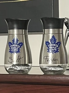 Toronto Maple Leafs 4 “ NHL Hockey Stainless Steel Salt & Pepper Shaker Set - Picture 1 of 2