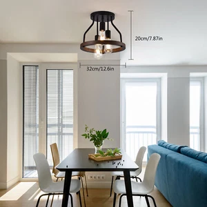 Hanging Ceiling Pendant Lamp Fixture Farmhouse Rustic Industrial Pendant Light - Picture 1 of 10