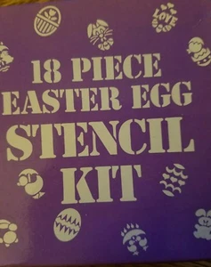 easter egg stencil set,(18 piece set)plus 3 easter markers.(total of 21 pieces) - Picture 1 of 7
