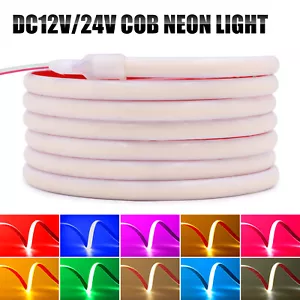 Striscia LED COB Neon Flex Corda Luce 12V 24V IP68 Impermeabile Autoadesiva 10 Colori - Foto 1 di 22