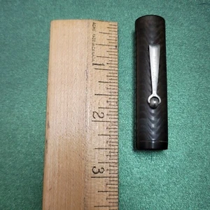 Wahl Pen Fountain Pen Cap 2.5" X.5" BCHR Brown Chased Hard Rubber Roller clip. - Bild 1 von 7