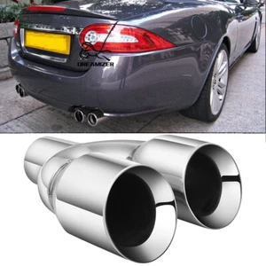 2.5"in 3.5''out 9.5'' Length Exhaust Dual Pipe Tip Double For Jaguar XK-R XF XFS - Picture 1 of 17