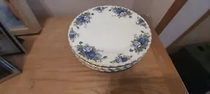 ROYAL ALBERT MOONLIGHT ROSE SALAD PLATES X 6 - WELL USED READ LISTING - Picture 1 of 3