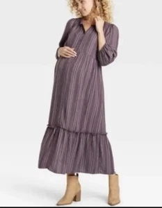 Isabel Maternity 3/4 Sleeve Modern House Maternity Dress Purple Size XXL - Picture 1 of 3