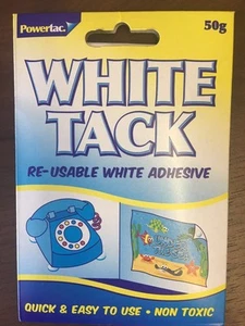 GÜNSTIGER WHITE TACK TAC wiederverwendbarer weißer Klebstoffkitt KOSTENLOSER UK-VERSAND - Bild 1 von 3