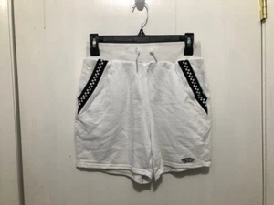 VANS Off The Wall White Cotton Board Shorts Checker Trim On Pockets Medium - Picture 1 of 2