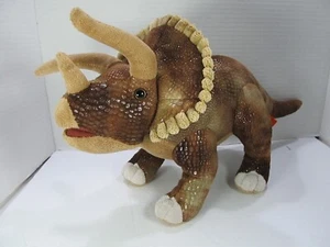 Wild Republic Triceratops Dinosaur 14" Dino Brown Plush Stuffed Animal Textured - Picture 1 of 10
