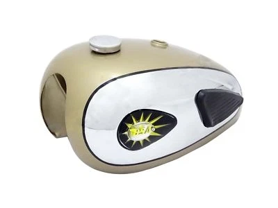 BSA A7 A10 Super Rocket Golden Chrome Fuel Tank With Knee Pad Cap & Tap S2u Foto 1 de 4