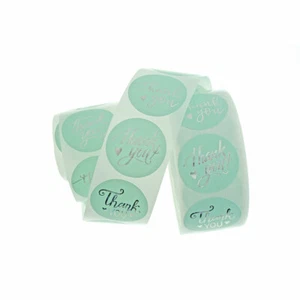 100 Türkis Danke Selbstklebende Papier Geschenkanhänger - TL202 - Bild 1 von 2