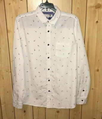 Sovereign Codes Los Angeles Men's Size Medium Shirt White Black Palms Print - Image 1 of 4