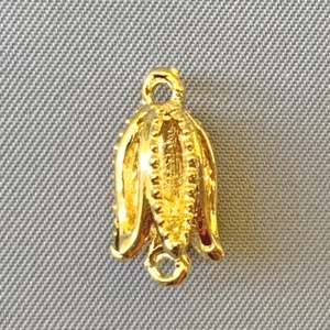Tulip Flower 2 Loop Links 16x9mm Gold Plated Alloy Q12 Per Pkg - Picture 1 of 2