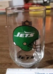 NFL New York Jets Collectible Drinking Glass 1980's Vintage Football - Picture 1 of 2