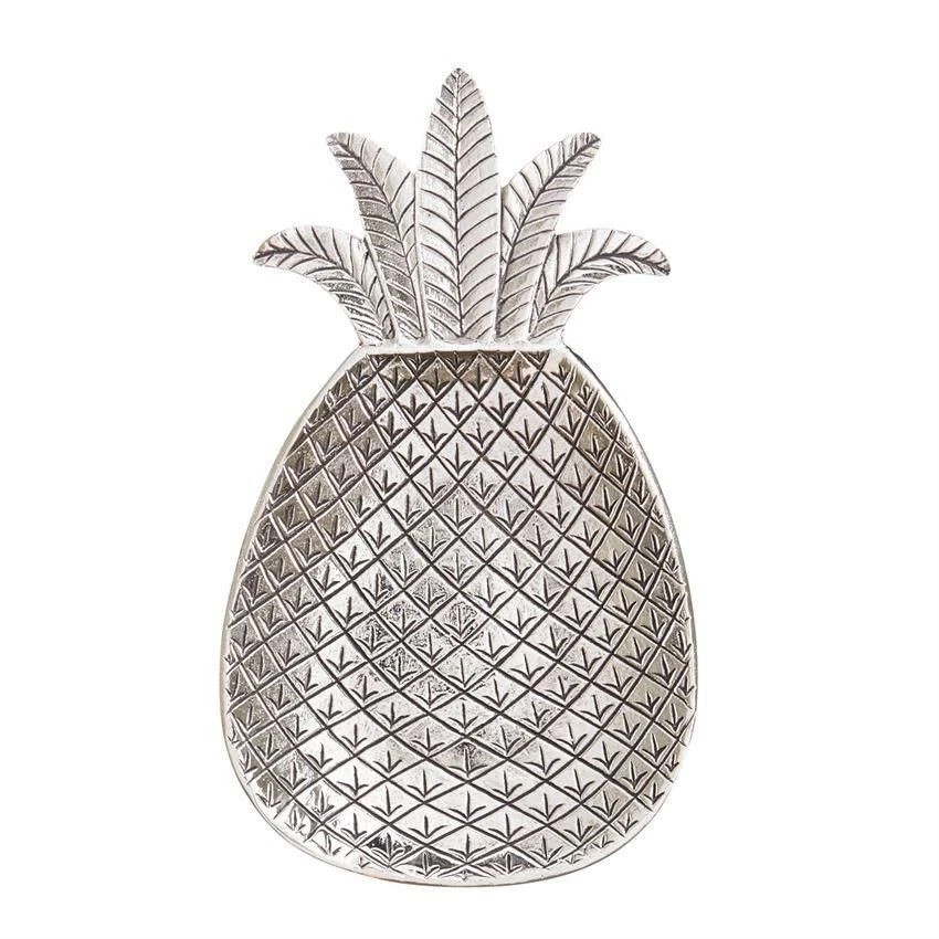MUD PIE METAL PINEAPPLE PLATTER 17 x 9.5" - Image 1 of 1