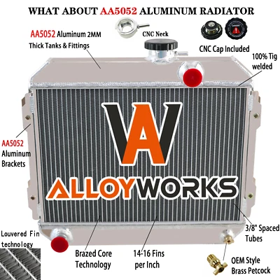 3 Row Aluminum Radiator For 1974-1985 1980 Toyota Corolla KE30 KE38 KE55 KE70 MT - Imagem 1 de 4