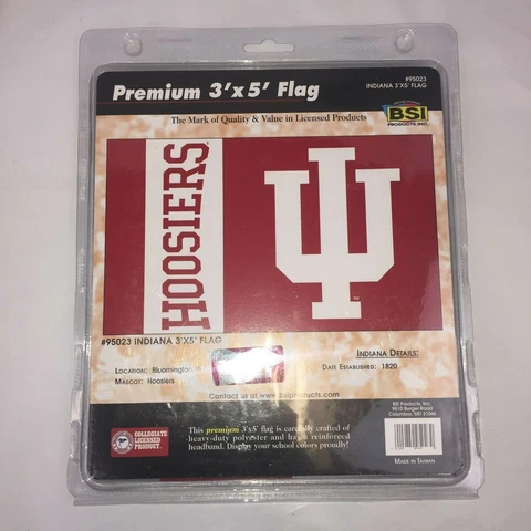 INDIANA HOOSIERS NCAA LICENSED 3' X 5' PREMIUM FLAG BANNER FREE SHIPPING Cover