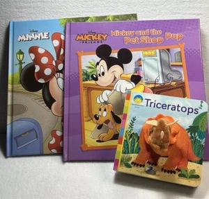 Disney Mickey and Minnie Mouse Books NEW + Dinosaur Finger Book 3 Books - Picture 1 of 11