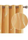 Deconovo Blackout Curtains Eyelet Silver Wave Line Foil Printed Curtains 46x72in