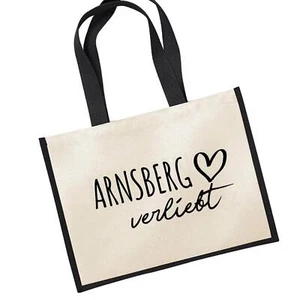 Jutetasche Arnsberg verliebt Shopper Einkaufstasche Geschenkidee Souvenir Präsen - Picture 1 of 5