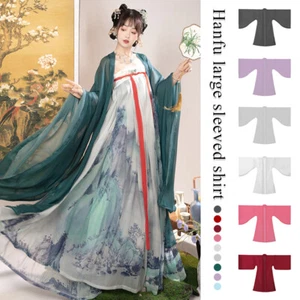 Unisex Hanfu Cardigan Ancient Chinese Traditional Large Sleeve Shirt Thin Coat - Bild 1 von 21