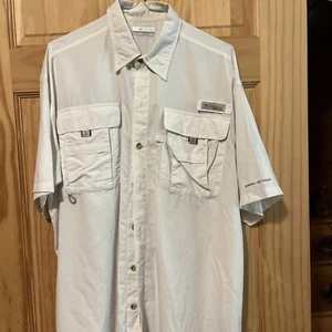 Columbia Shirt Adult M Beige Camo Omni-Shield Short Sleeve Polo PHG Hunting - Picture 1 of 6
