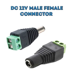 Conector conector de alimentación CCTV 12V CC macho hembra enchufe adaptador sin soldadura venta - Imagen 1 de 15