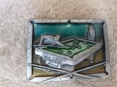 Mesa de billar vintage 1984 bergamota latón hebilla cinturón tema Foto 1 de 3