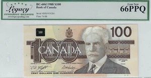 1988  Can $100 Note BC-60d  LEGACY 66 PPQ  Kni/Dod SN# BJS 3959280 - Bild 1 von 2