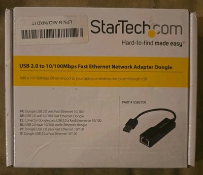 Startech USB2100 USB 2.0 to 10/100 Mbps Ethernet Network Adapter Dongle - Image 1 of 2