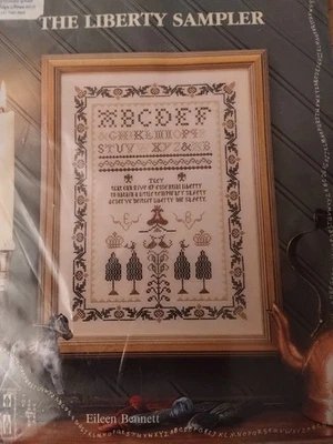THE LIBERTY SAMPLER CROSS STITCH  CHART, LINEN & FLOSS - Image 1 of 3