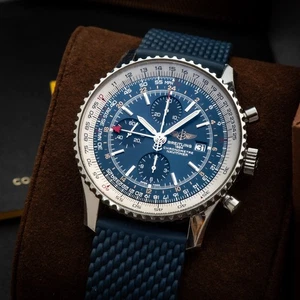 Breitling Navitimer A24322 watch blue automatic chronograph world 46mm - Imagen 1 de 9