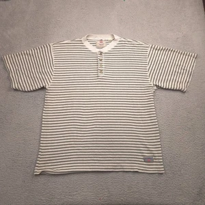 Levi’s Men’s L Striped Henley Shirt Short Sleeve Cotton Made in Saipan - Picture 1 of 11