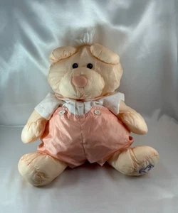 Fisher Price Puffalump Bear Cub Peach Romper Plush Stuffed Vintage 1986 - Picture 1 of 8