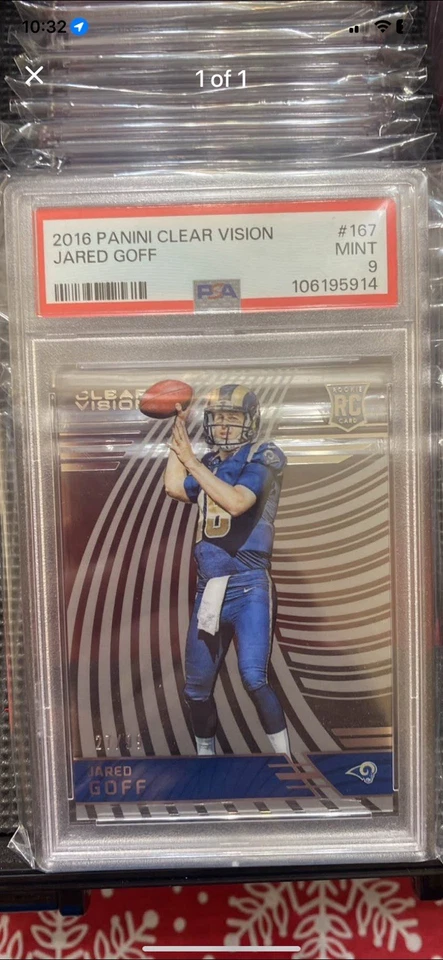 2016 Clear Vision Jared Goff ROOKIE PSA 9 (#’d 27/99) - Image 1 of 1