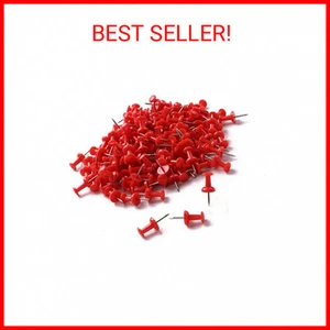 Colored Plastic Push Pins Decorative Map Thumb Tacks (200PCS) w/ Steel for Bulle - Picture 1 of 2