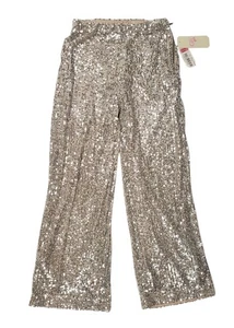 GB Girls Silver Sequin Pants Size S (10?) New With Tags Fully Lined - Picture 1 of 8