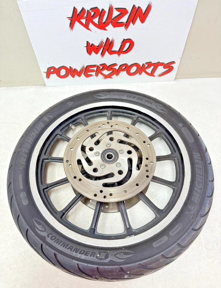 2004 HARLEY SPORTSTER R Front Wheel Rim Tire 13 Spoke Dual Brake Rotor - Image 1 of 4