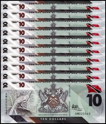 Trinidad & Tobago 10 Dollars, 2020, P-62, UNC Polymer X 10 PCS - Image 1 of 2
