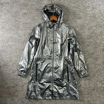 Totes Rain Jacket Womens Small Medium Silver Hooded Long Pockets NWOT - Image 1 of 4