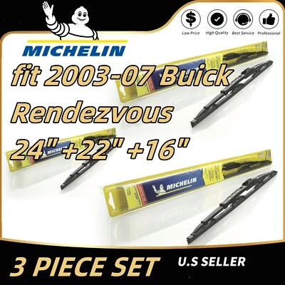 Lâminas de limpador 3 peças dianteiro traseiro ajuste padrão 2003-07 Buick Rendezvous 30240/221/160 - Imagem 1 de 4