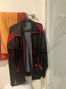 Adidas vintage 2003 warm up track jacket black red colors men's XL NEW - Picture 1 of 2