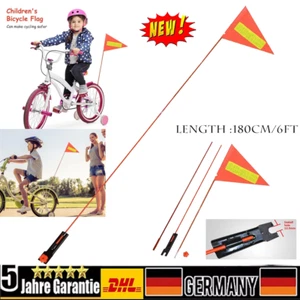 180cm Fahrradwimpel Sicherheitswimpel Fahrrad Fahne Flagge Wimpel neon orange. - Bild 1 von 12