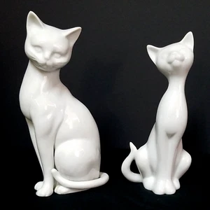 Vintage Otagiri CAT Figurines Pair of 2 - Porcelain Mid Century Modern Japan OMC - Picture 1 of 10