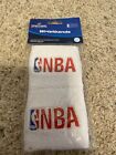 2 Spalding NBA White Absorbent Wristbands Pair Embroidered Logo Free Shipping