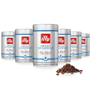 illy Decaf Whole Bean Coffee 6 Pack (250g Each) - Premium Italian Coffee, Fresh - Picture 1 of 6