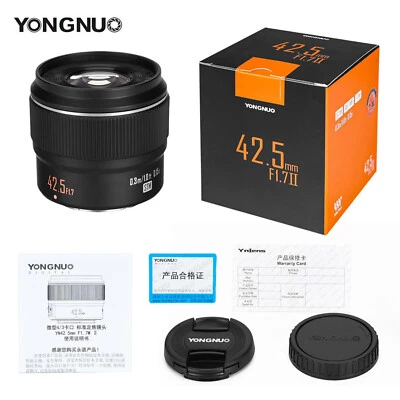 YONGNUO YN42.5mm F1.7M II Auto Focus Lens for M43 Mount Panasonic Olympus Camera - Image 1 of 4