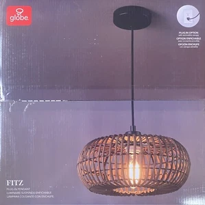 Globe Plug-in FITZ Pendant Light Hanging Light Fixture For Living Room NEW - Picture 1 of 2