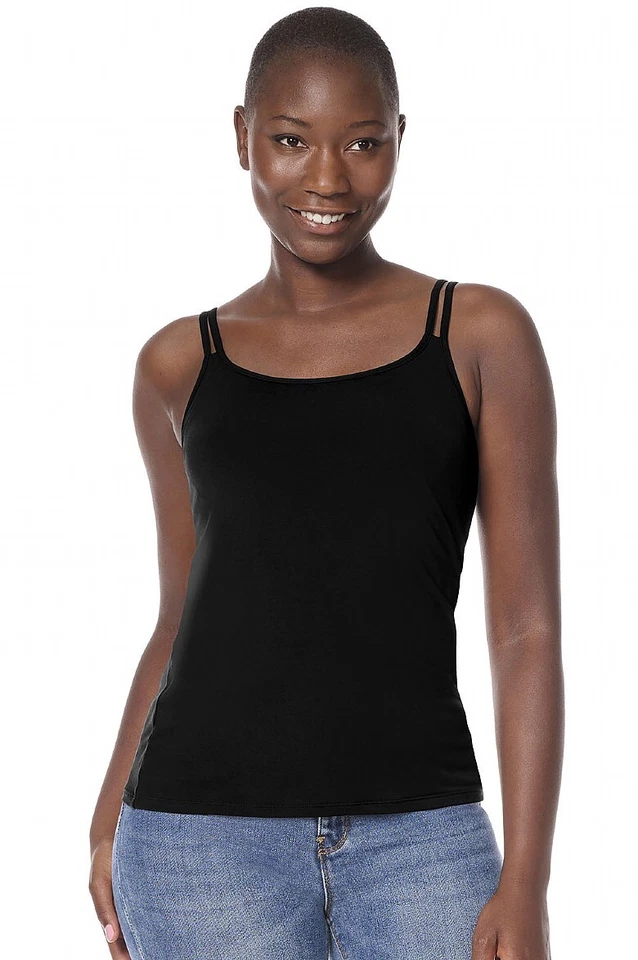 Colete Camisa Mastectomia Top Bolso Copos AMOENA Valletta Tamanho 20 Preto - Imagem 1 de 4