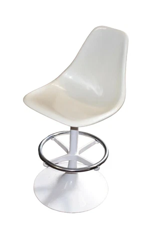 Mid Century Style White Swivel Chair, Salon? Cover