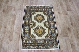 ALFOMBRA DE LANA ORIENTAL FINA HECHA A MANO EN EXCELENTE ESTADO 95 X 65 CM - Imagen 1 de 6